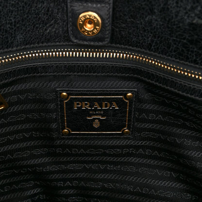 Prada Vitello Shine Top Handle Bag Black 6 of 9