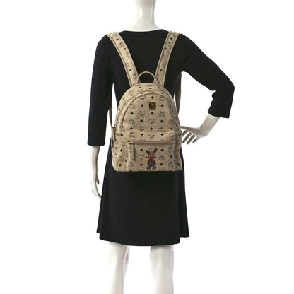 MCM Visetos Small Stark Rabbit Backpack Beige 2 of 9
