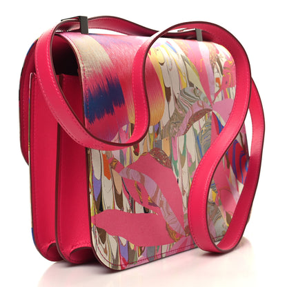 Hermes Swift Silk Marble Printed Constance 24 Rose Azalee Rose Mexico 3 of 11