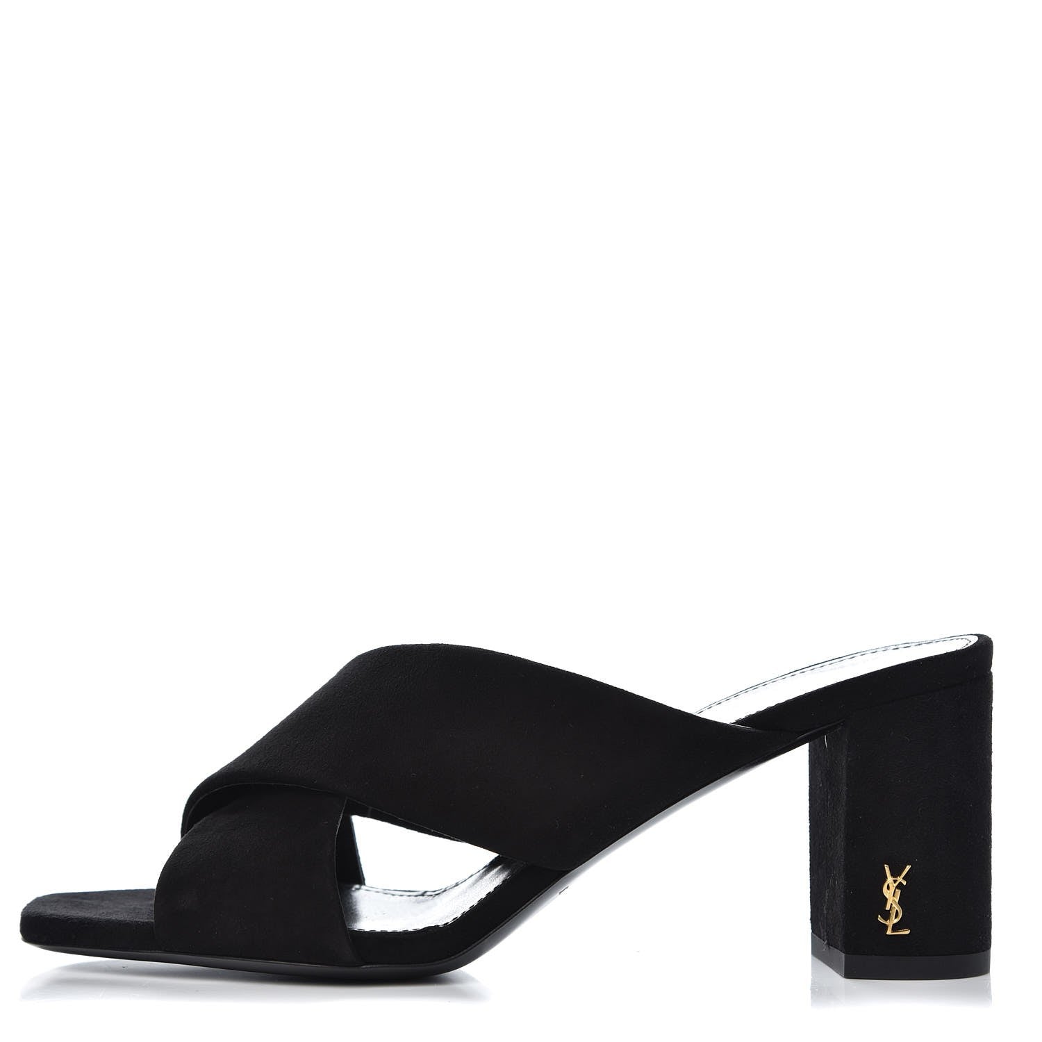 Saint Laurent Suede LouLou 70 Mule Sandals 36 Black 1 of 9