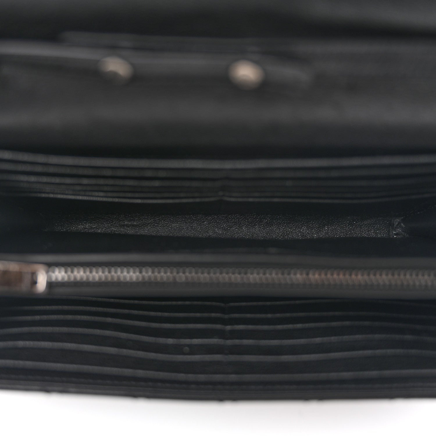 Saint Laurent Sheepskin Tri-Quilt Monogram Envelope Chain Wallet Black 5 of 13