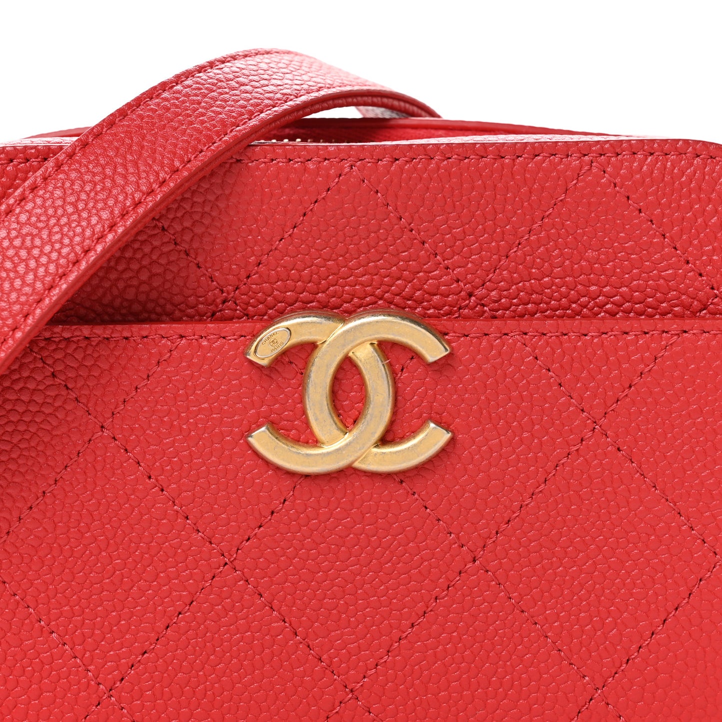 Caviar Quilted Waist Bag Red