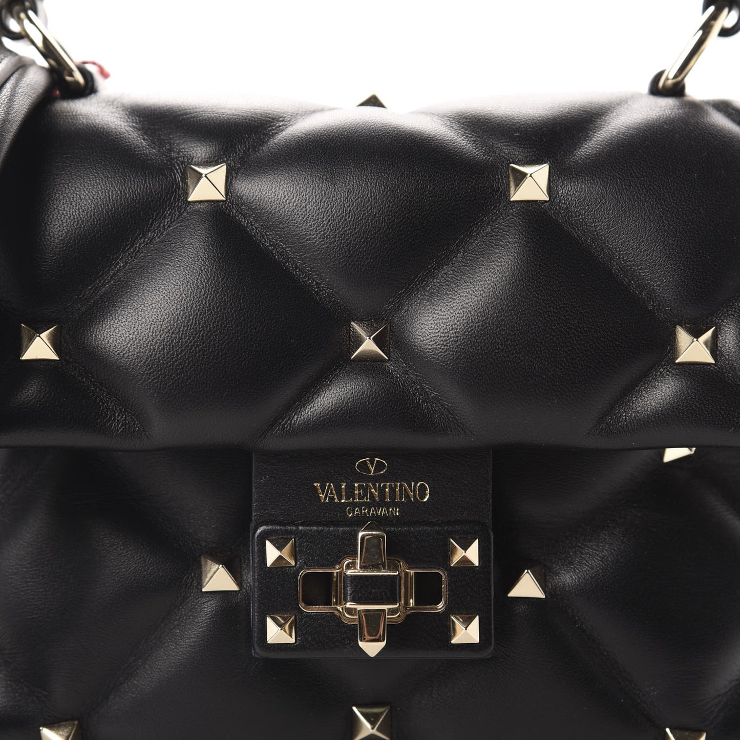Nappa Mini Candystud Top Handle Bag Black