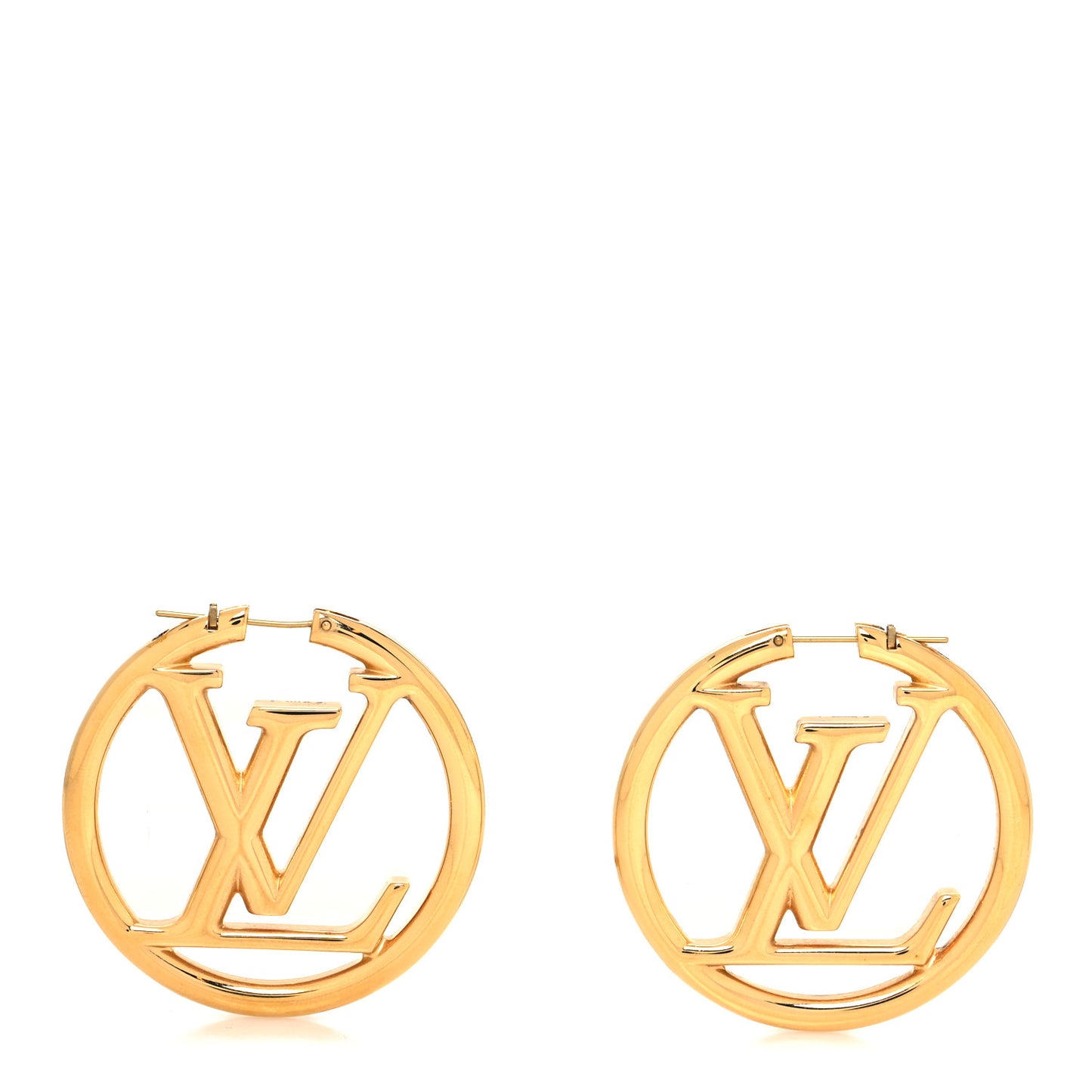 Metal Louise Hoop Earrings Gold