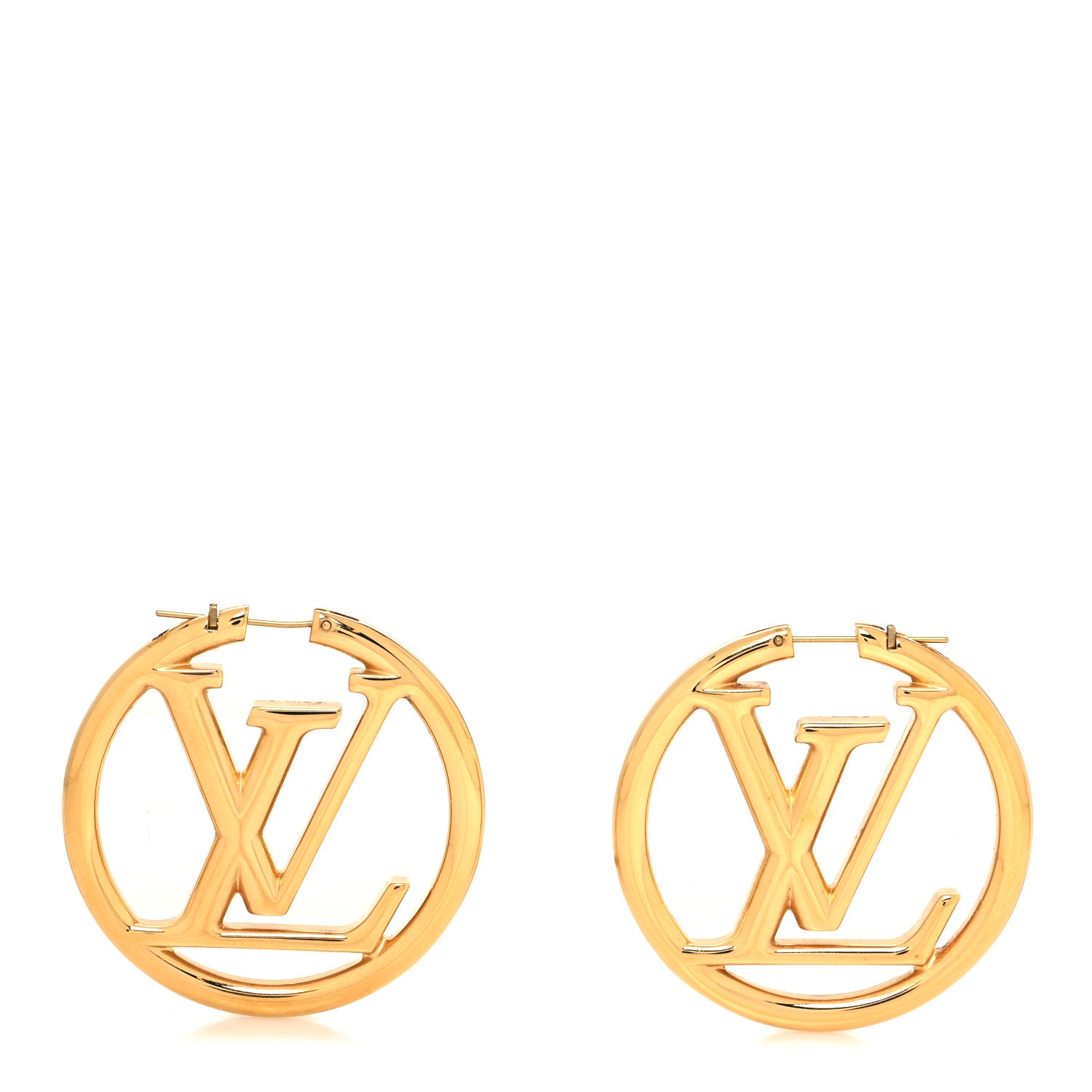 Louis Vuitton Metal Louise Hoop Earrings Gold 1 of 4