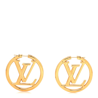 Louis Vuitton Metal Louise Hoop Earrings Gold 1 of 4