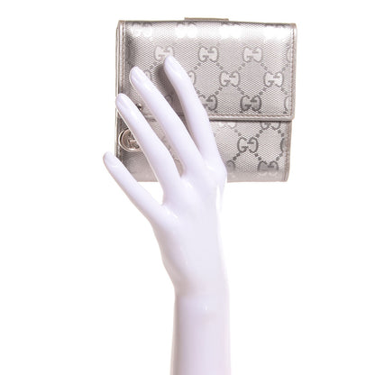 Gucci Imprime Monogram GG Pierce French Flap Wallet Silver 2 of 8