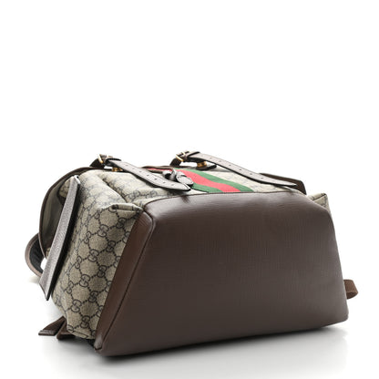 Gucci GG Supreme Monogram Medium Ophidia Double Buckle Backpack Brown 4 of 12