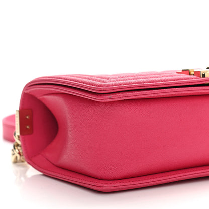 Chanel Caviar Quilted Medium Boy Flap Dark Pink 9 of 12