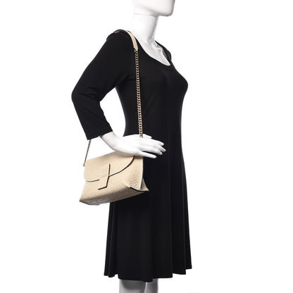 Loewe Goatskin Embossed Avenue Shoulder Bag Ivory 2 of 8