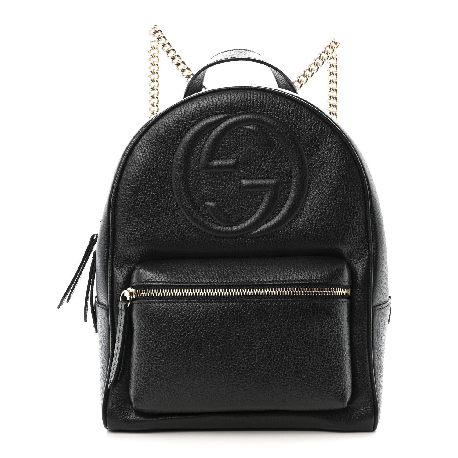 Gucci Pebbled Calfskin Soho Chain Backpack Black 1 of 15