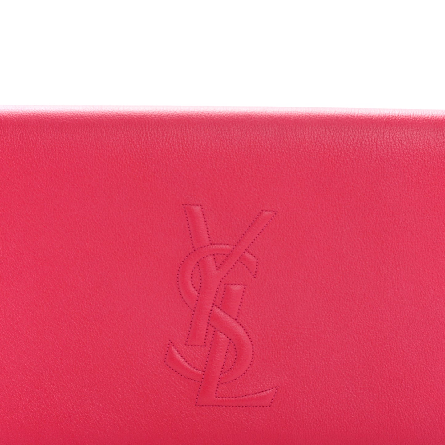 Calfskin Monogram Large Belle De Jour Clutch Lipstick Fuchsia