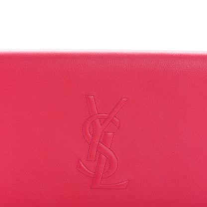 Saint Laurent Calfskin Monogram Large Belle De Jour Clutch Lipstick Fuchsia 8 of 12