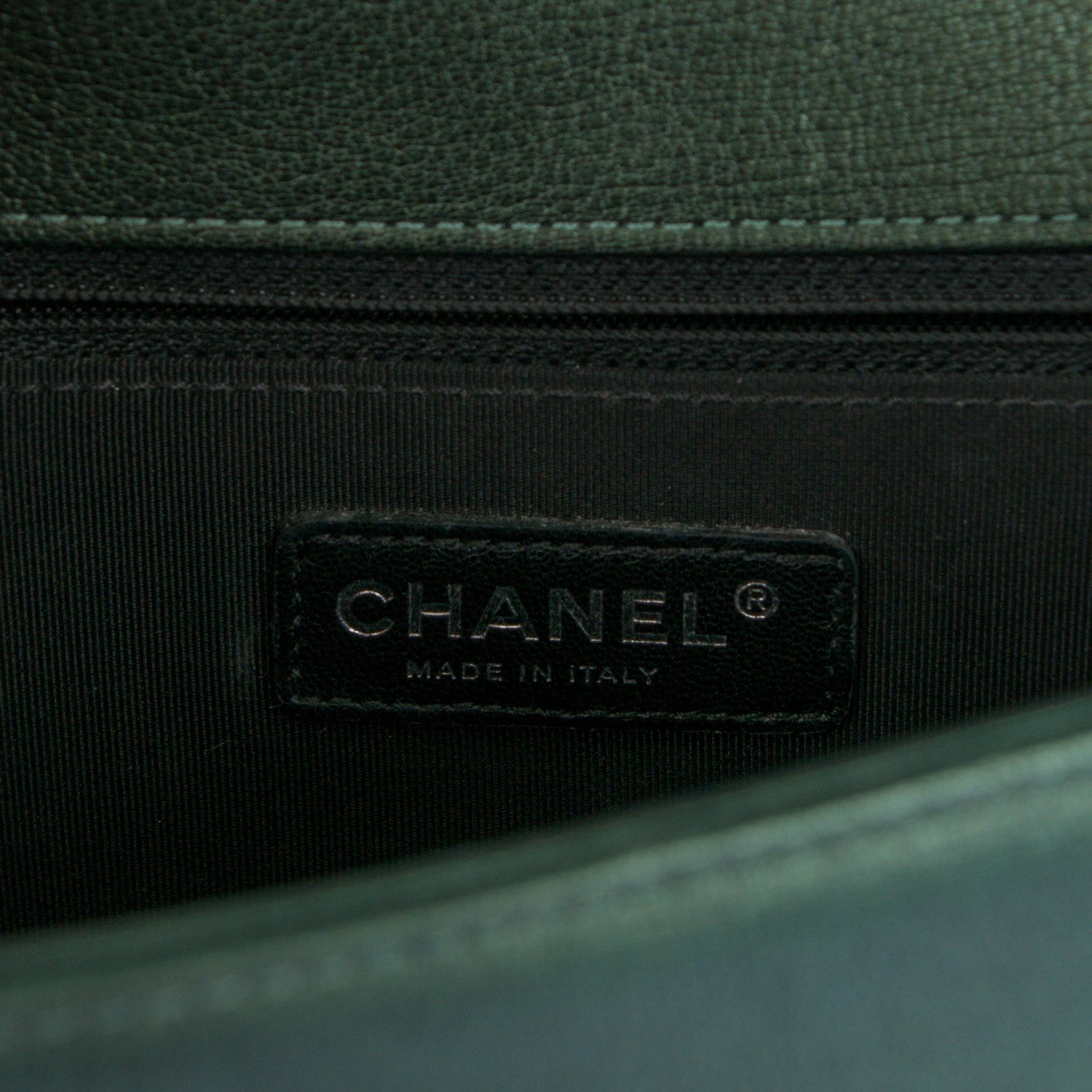 Chanel Iridescent Goatskin Quilted New Medium Boy Flap Green 7 of 8