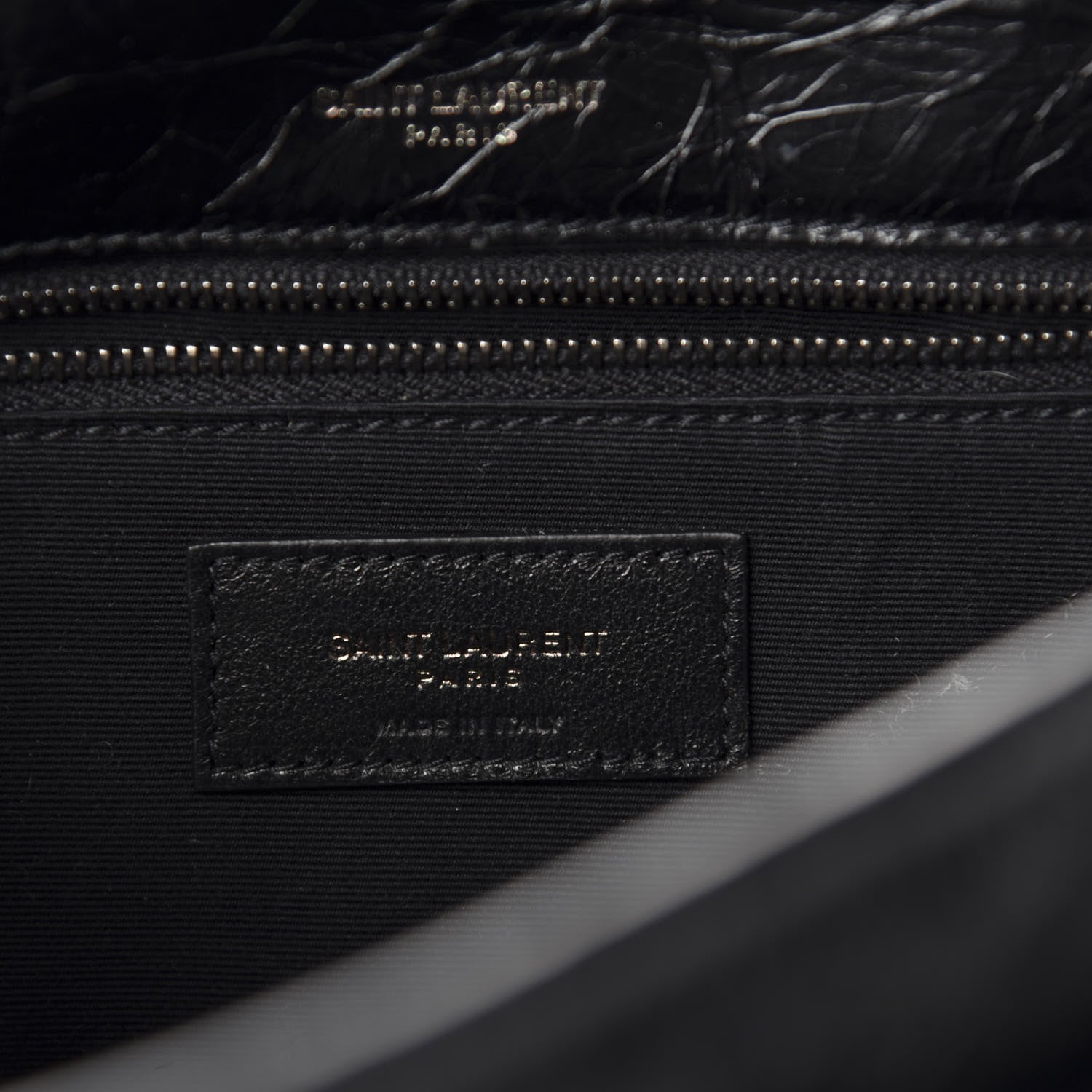 Saint Laurent Crinkled Calfskin Matelasse Monogram Medium Niki Chain Satchel Black 8 of 11