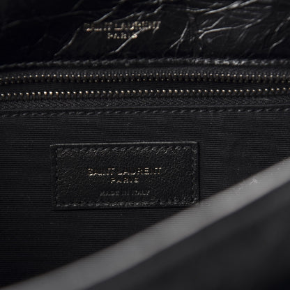 Saint Laurent Crinkled Calfskin Matelasse Monogram Medium Niki Chain Satchel Black 8 of 11