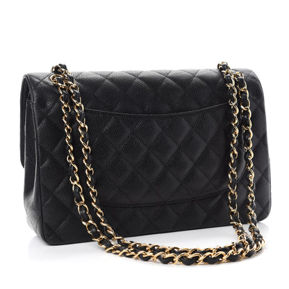 Chanel Caviar Quilted Jumbo Double Flap Black 3 of 16