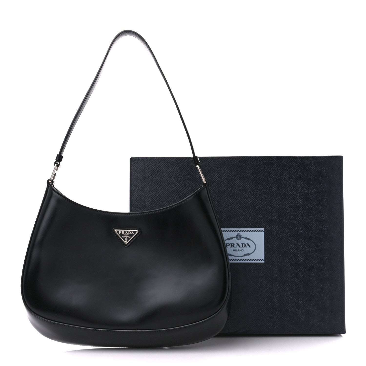 Prada Spazzolato Cleo Shoulder Bag Black 11 of 11