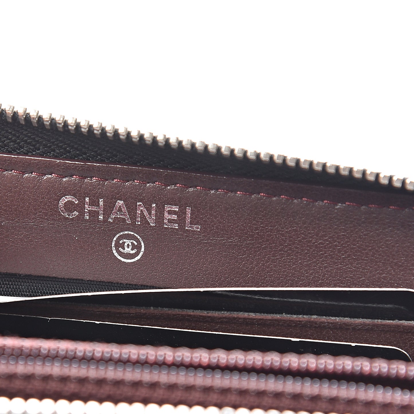 Lambskin Chevron Quilted Small Zip Around Wallet Black