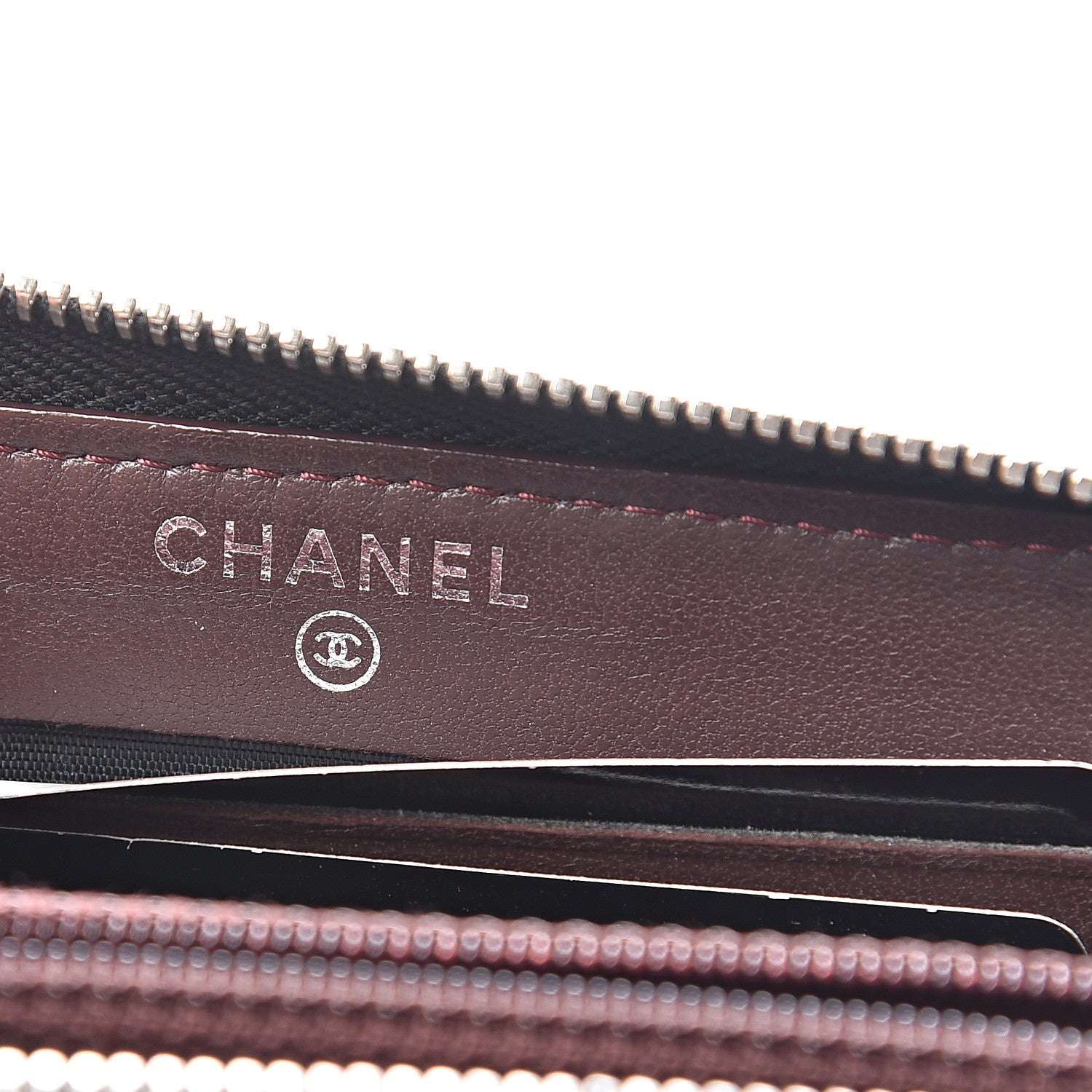Chanel Lambskin Chevron Quilted Small Zip Around Wallet Black 5 of 11