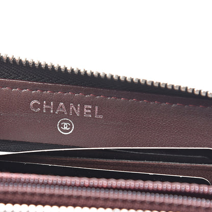 Chanel Lambskin Chevron Quilted Small Zip Around Wallet Black 5 of 11