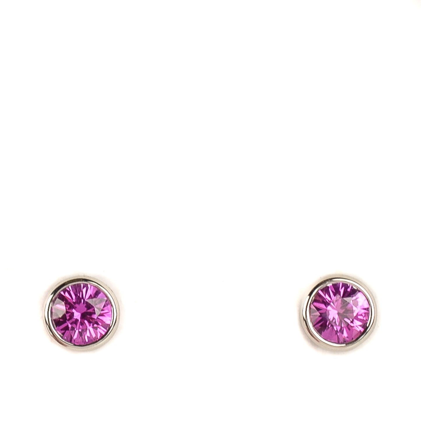 Platinum Pink Sapphire Color By The Yard Earrings