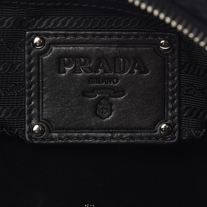 Prada Soft Calf Pleated Hobo Black 6 of 7