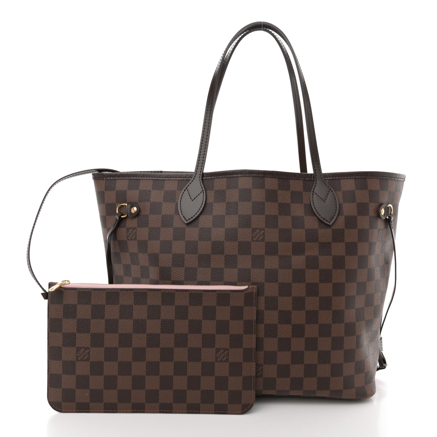 Louis Vuitton Damier Ebene Neo Neverfull MM Rose Ballerine 3 of 12