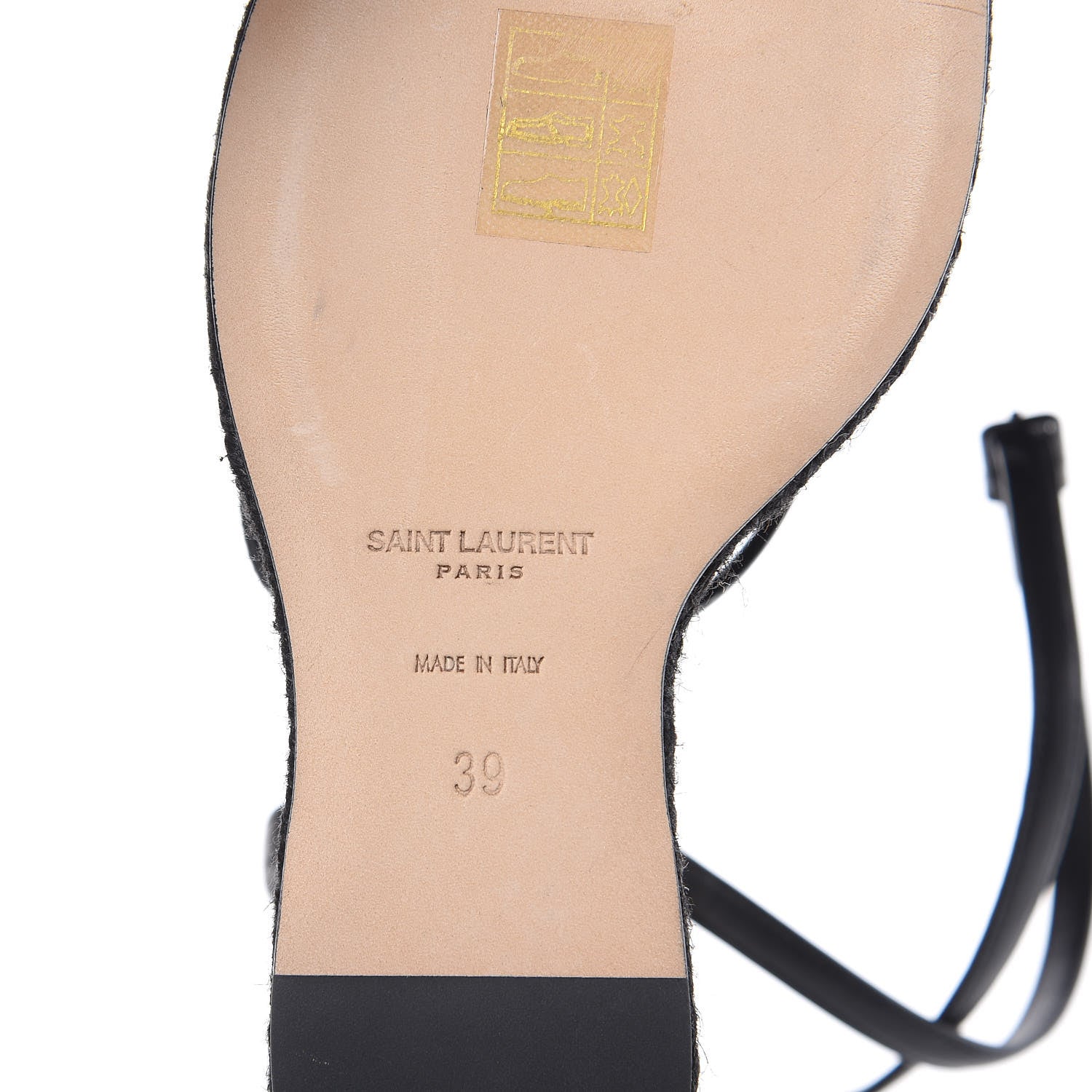 Saint Laurent Calfskin Cassandra Espadrille 105 Wedges 39 Black 7 of 8