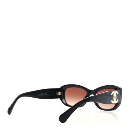 Chanel Acetate Rectangle Sunglasses 5493-A Black Brown 4 of 7