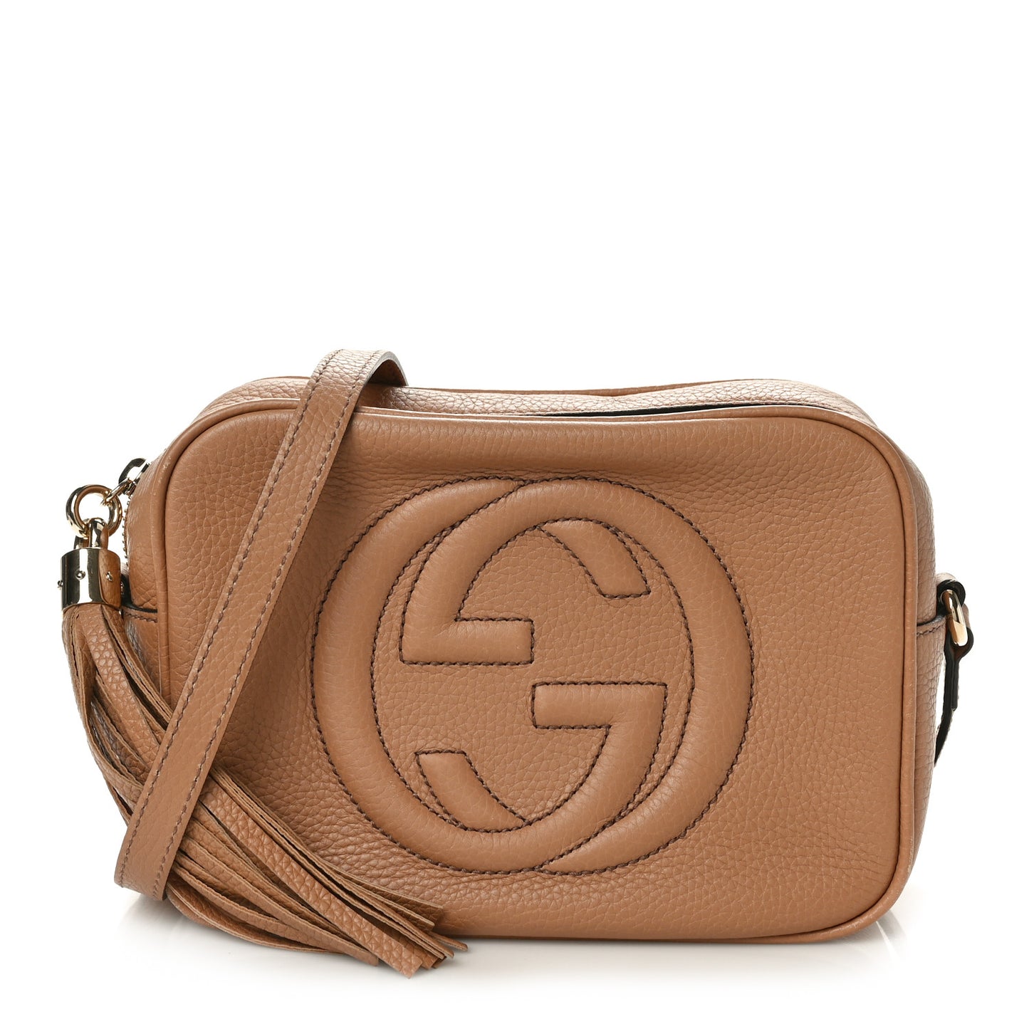 Pebbled Calfskin Small Soho Disco Bag Camelia