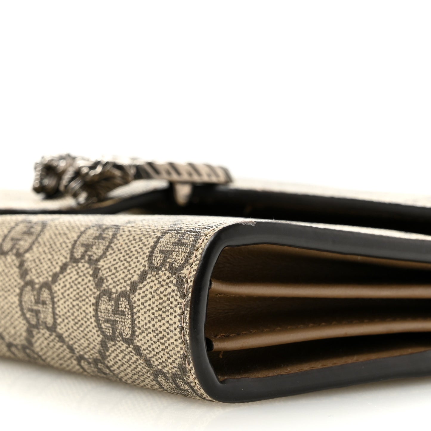 GG Supreme Monogram Mini Dionysus Chain Wallet Beige Taupe