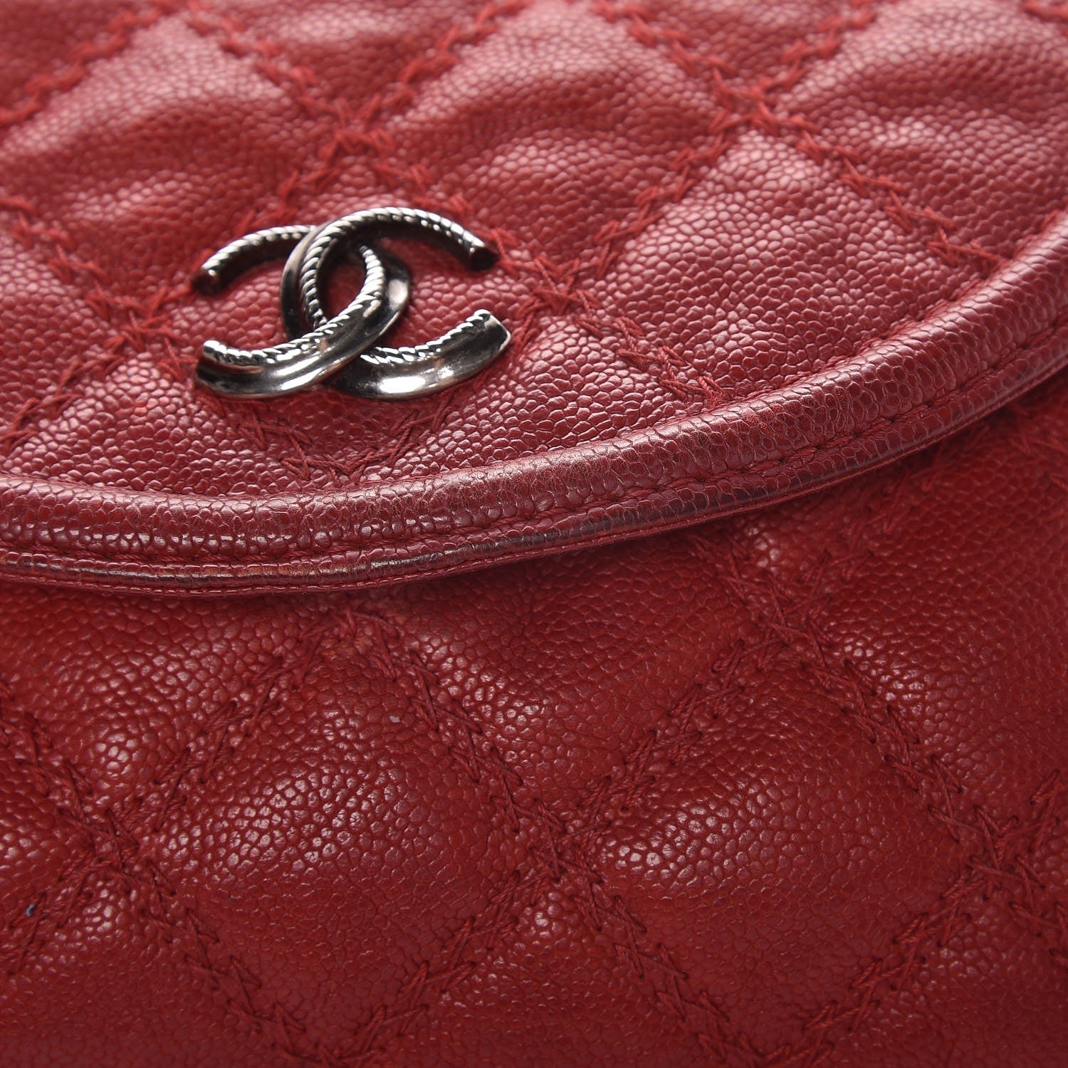 Chanel Caviar Stitched Small Flap Red 11 of 11
