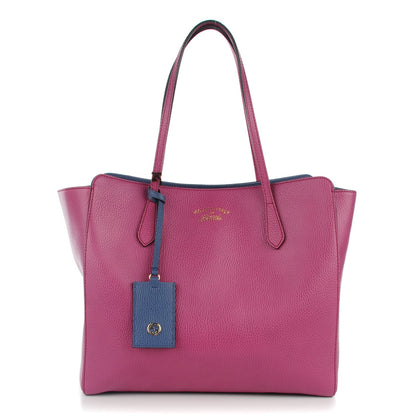 Gucci Dollar Calfskin Medium Swing Tote Peonia Flower Washed Blue 1 of 7