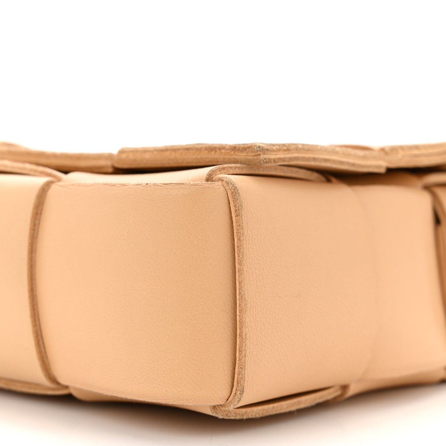 Lambskin Maxi Intrecciato Cassette Crossbody Bag Almond