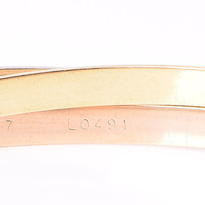 Cartier 18K Pink Yellow White Gold Trinity Bangle 6 of 8