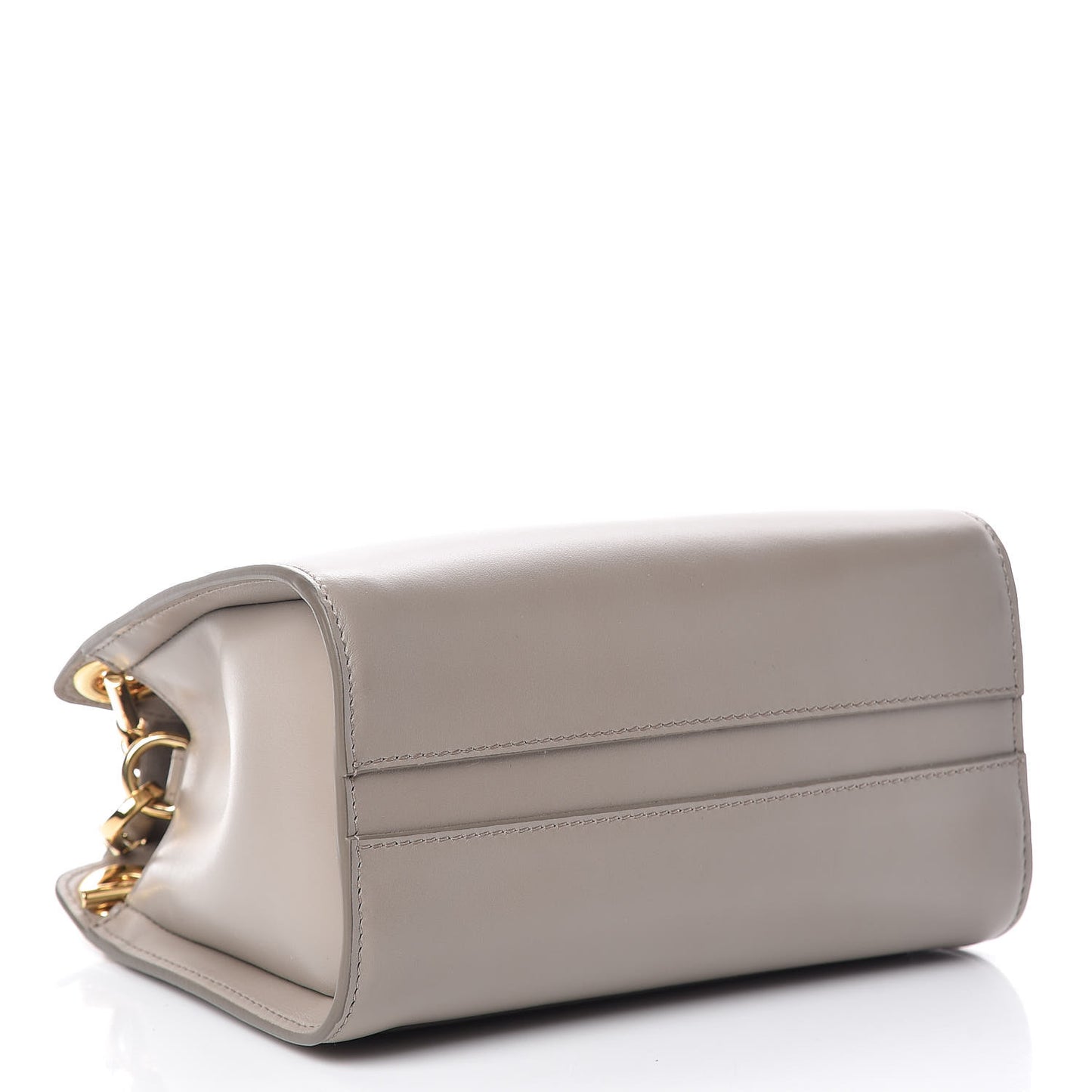 Shiny Calfskin Mini Annie Shoulder Bag Motty Grey