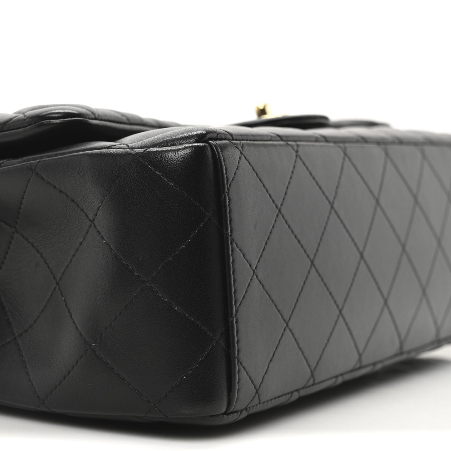 Lambskin Quilted Maxi Double Flap Black
