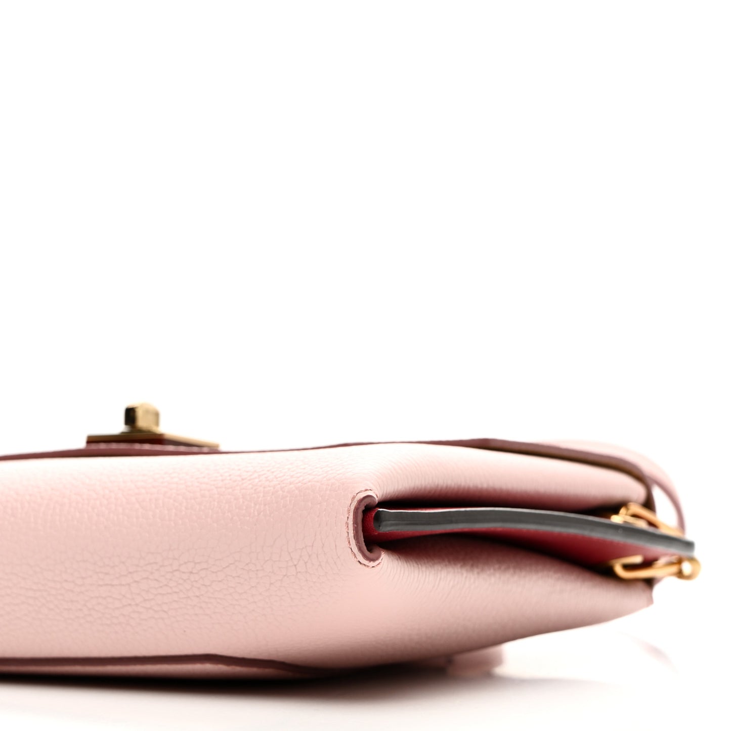 Grained Calfskin Small Milla Clutch Pale Mauve
