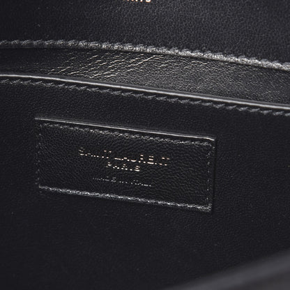 Saint Laurent Suede Crystal Studded Monogram Small Kate Satchel Black 5 of 13