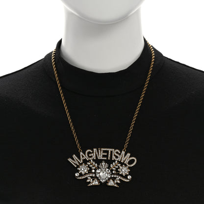 Gucci Metal Crystal Magnetismo Necklace Aged Gold 2 of 5