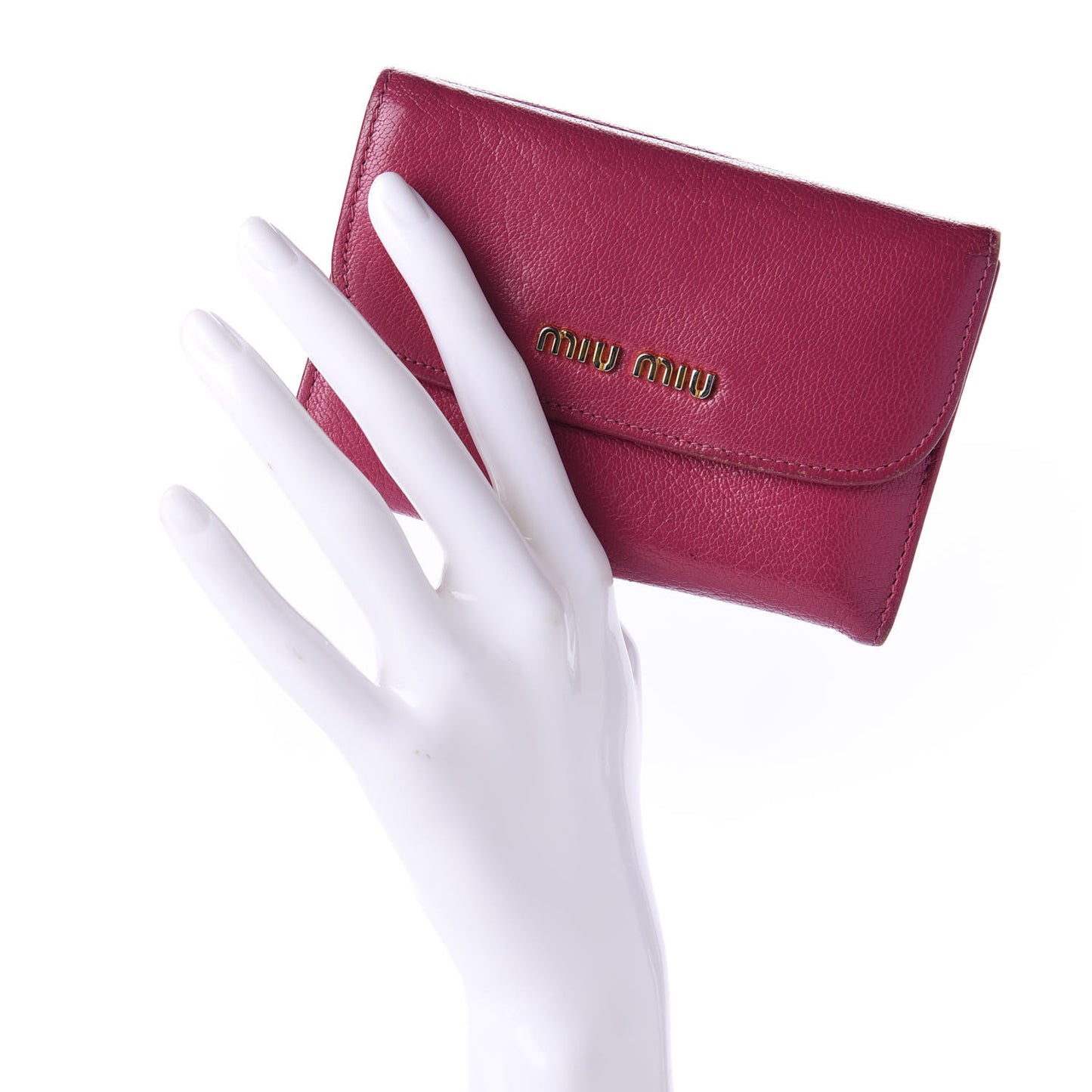 Goatskin Madras Flap Wallet Peonia