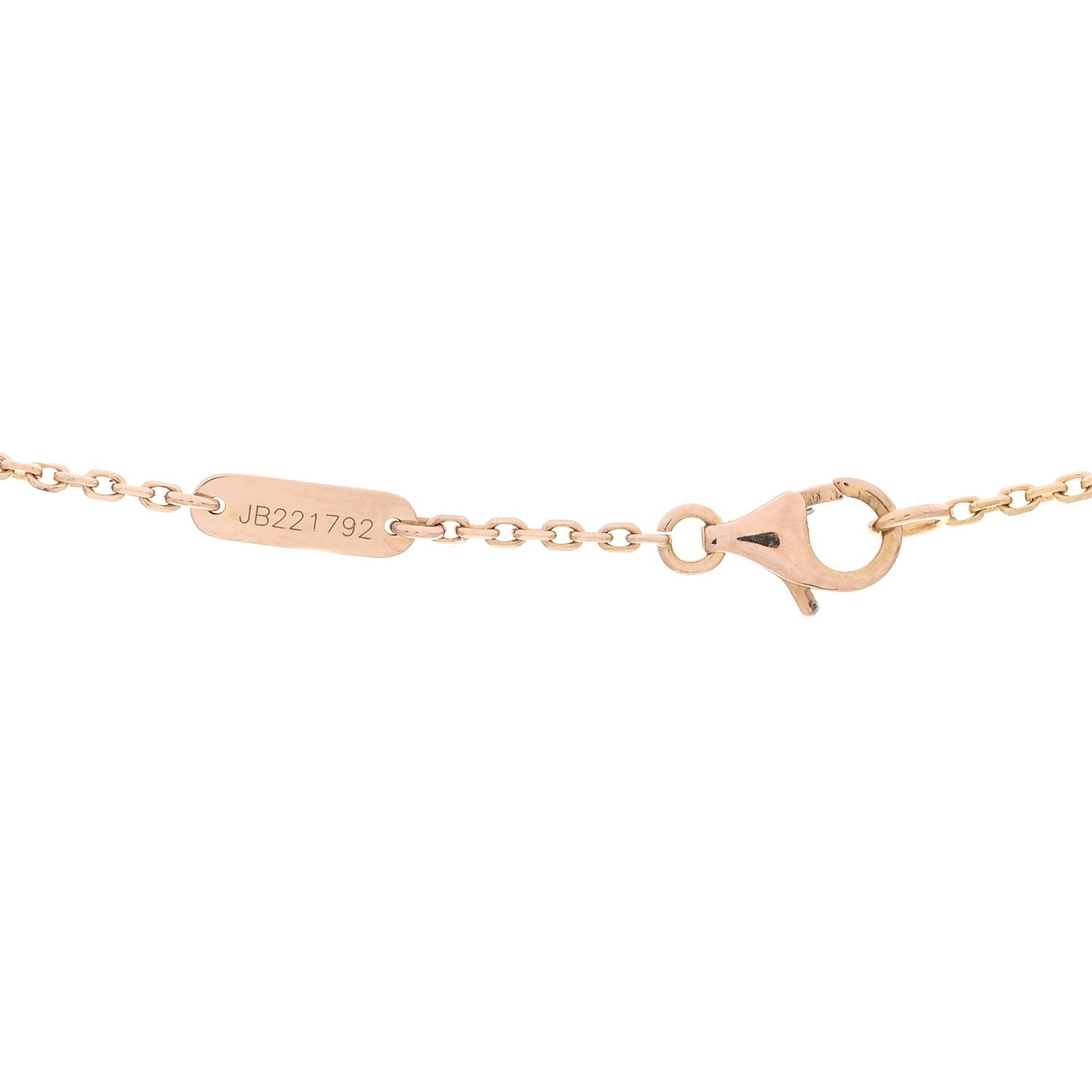 18K Rose Gold Diamond Carnelian Vintage Alhambra Pendant Necklace