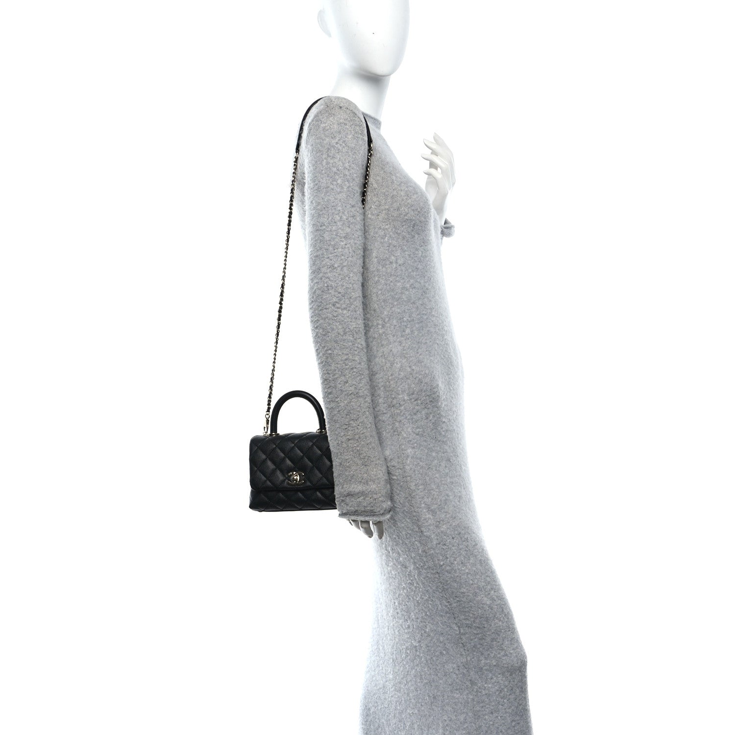Chanel Caviar Quilted Extra Mini Coco Handle Flap Black 2 of 12