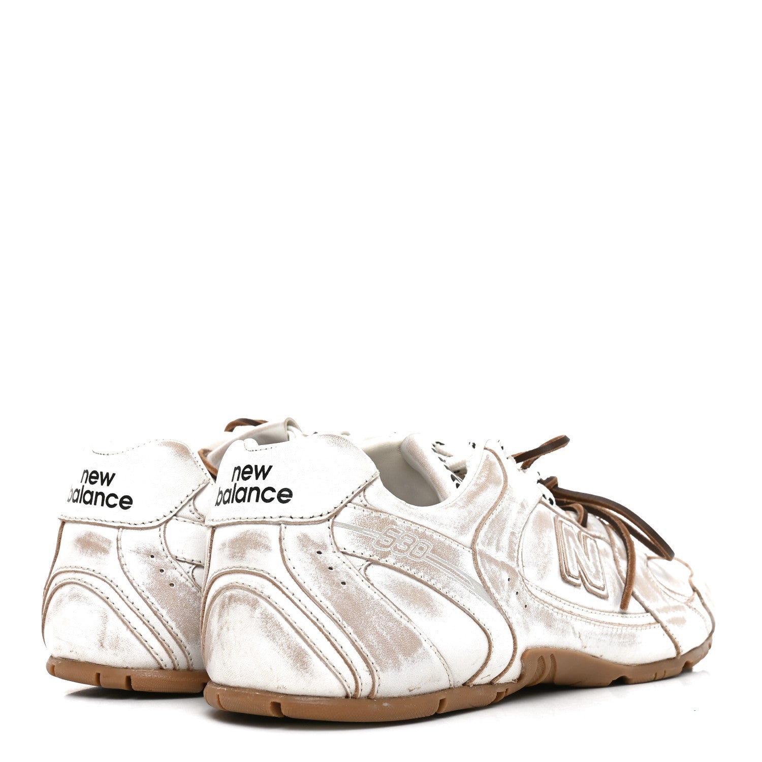 Miu Miu X NEW BALANCE Bleached Calfskin 530 SL Sneakers 42 White 4 of 10