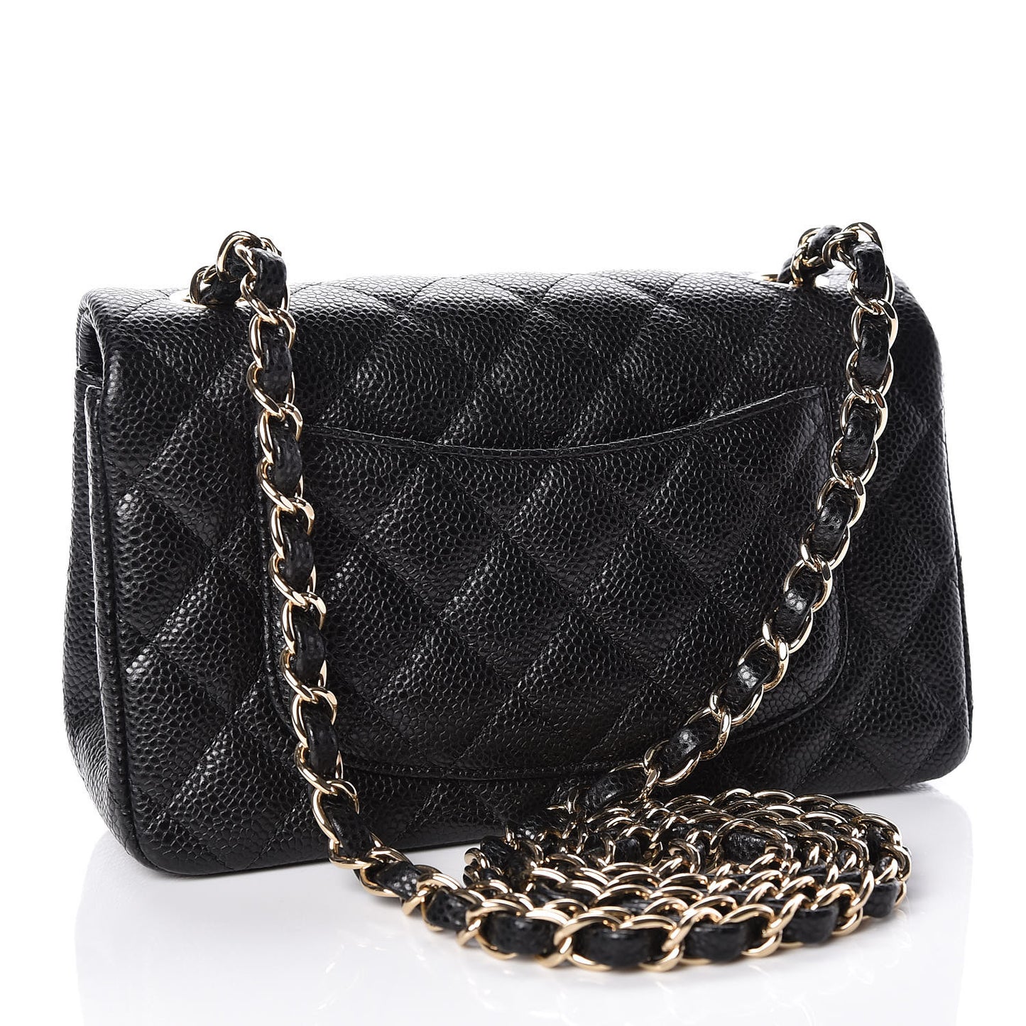 Caviar Quilted Mini Rectangular Flap Black