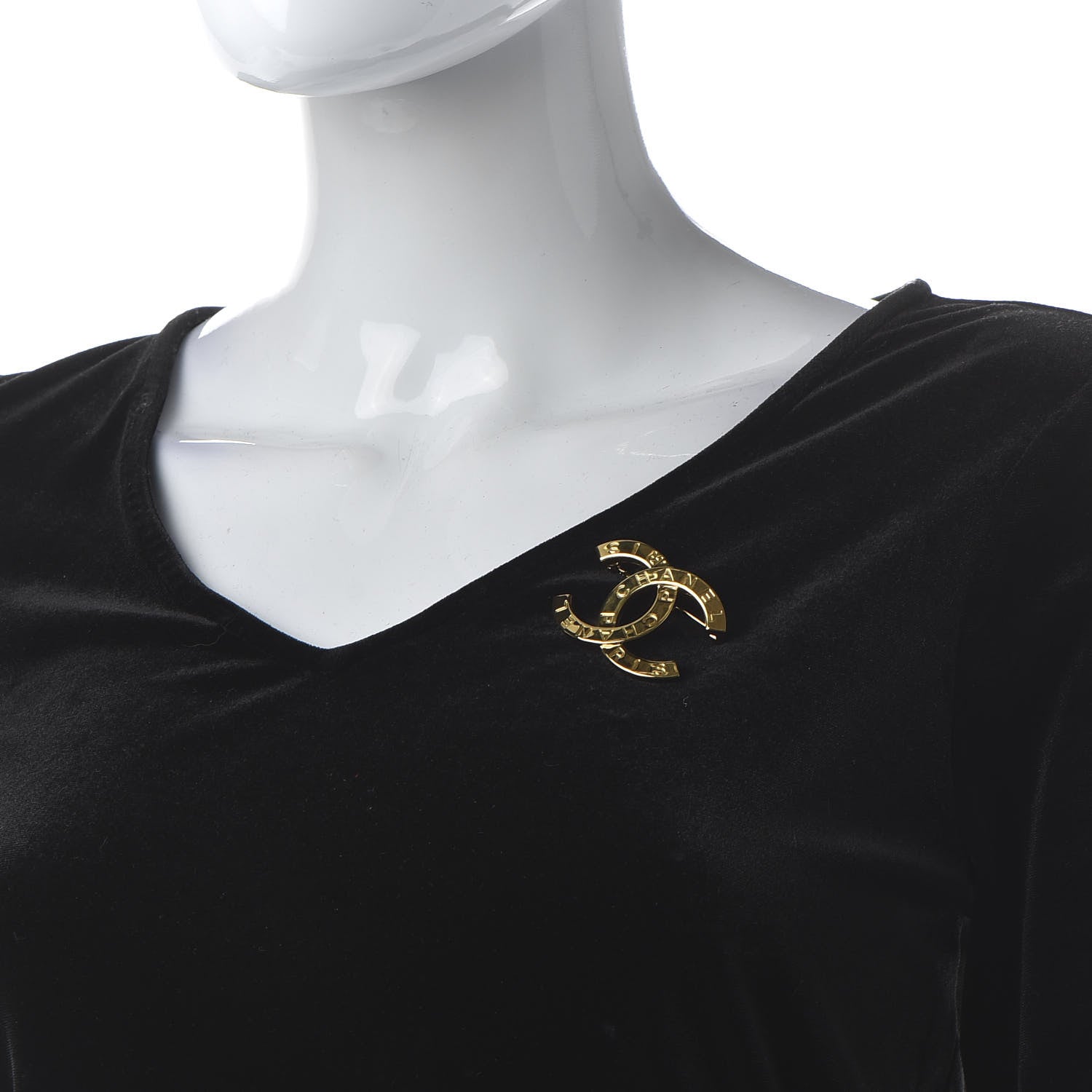 Chanel Metal Paris Button CC Large Brooch Gold 2 of 5
