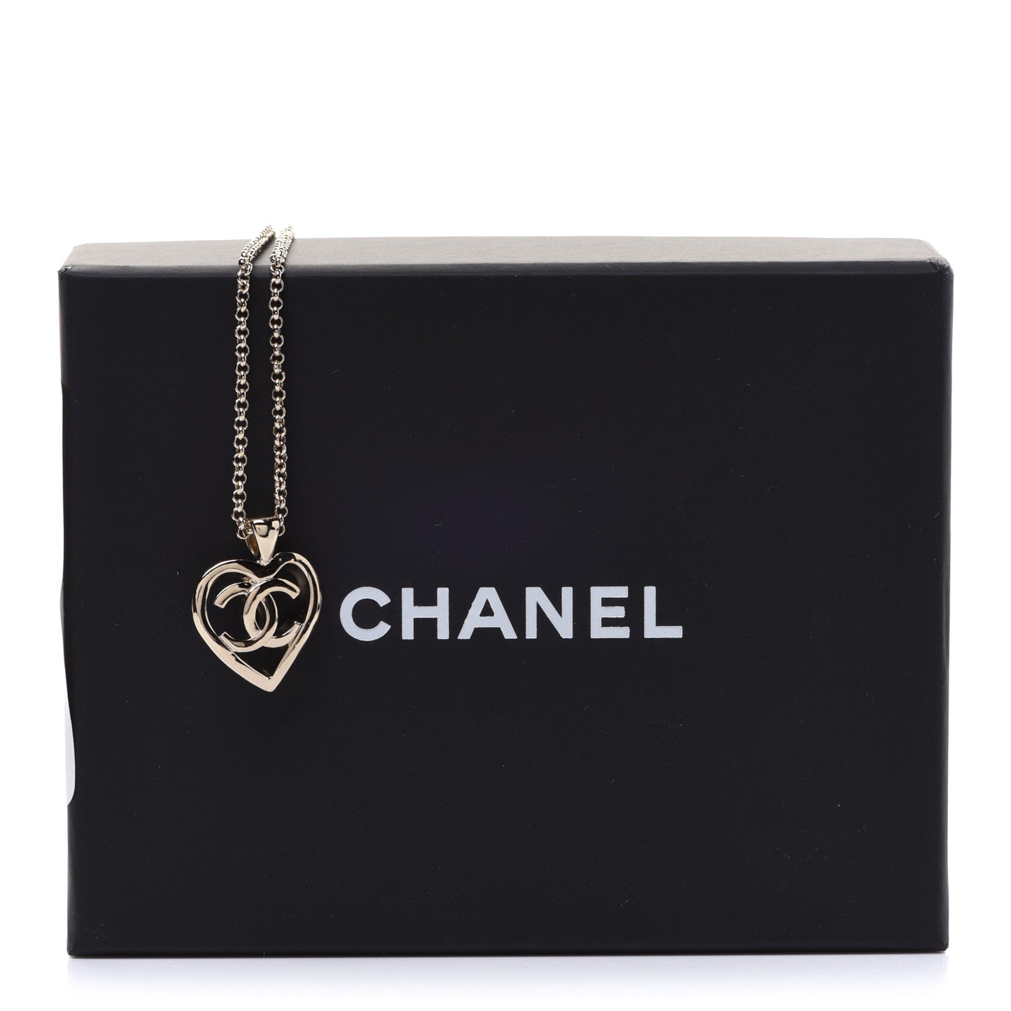 CC Heart Chain Pendant Necklace Gold