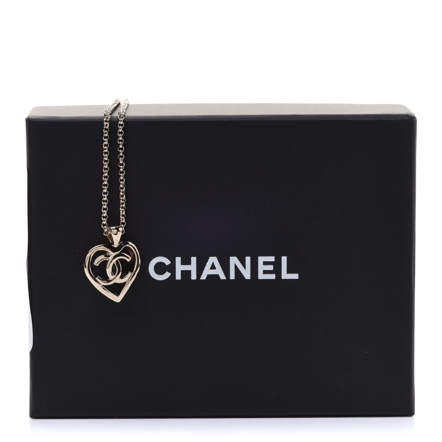 Chanel CC Heart Chain Pendant Necklace Gold 6 of 6