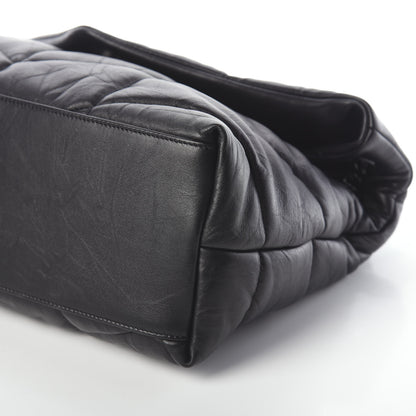 Saint Laurent Lambskin Quilted Medium Loulou Puffer Monogram Chain Satchel Black 8 of 8
